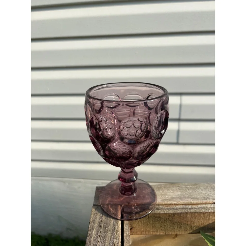 VTG Imperial Glass Ohio Provincial Amethyst Water Goblet Purple 6in